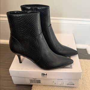 Brand New Black Snake Print Rebecca Minkoff Heeled Boots Size 7